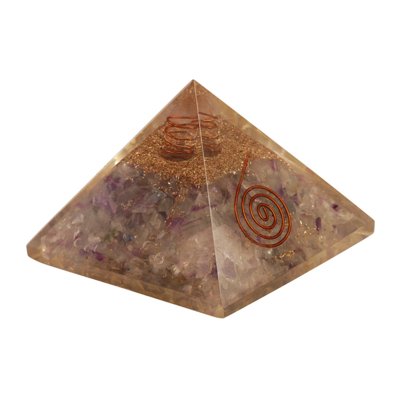 FLUORITE ORGONE GEMSTONE PYRAMID ORGONITE FREE SHIPPING