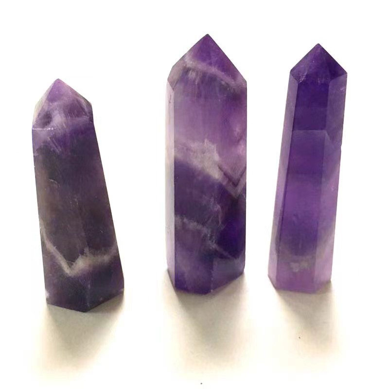 Natural Crystal Point Wand Tower Column Chakra Obelisk Quartz Healing Stone Rock