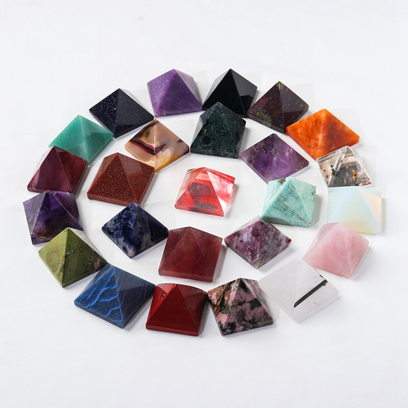 Natural Quartz Crystal Energy Tower Pyramid Healing Reiki Gemstone Decor Gift