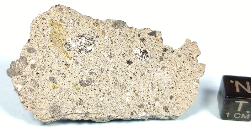 12.26 GR. CRUSTED SLICE of NWA 16087 ACHONDRITE HOWARDITE METEORITE HED GROUP