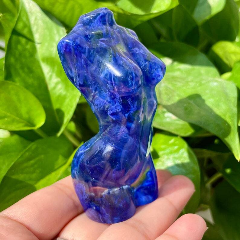 1PC Blue Melting Stone Goddess Crysta Decoration Reiki Heal Collection gift
