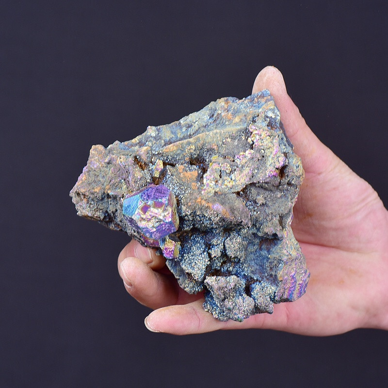 1.43LB Electroplated quartz Calcite mineral specimen for spiritual healing