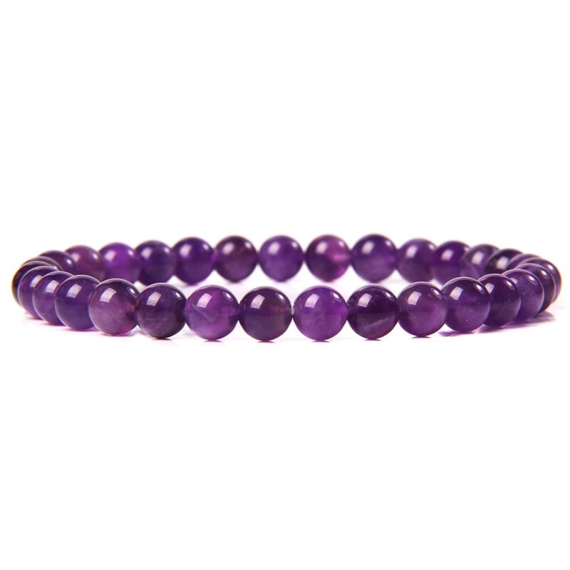 Handmade Natural 6mm Crystal Agates Stretch Bracelet for Women Men Jewelry Gifts