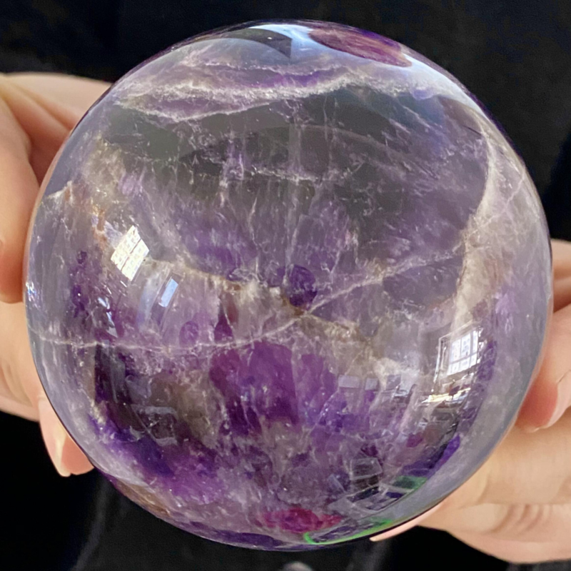 1.73LB Rare High Quality Purple  Amethyst Quartz Crystal Sphere Healing Bal
