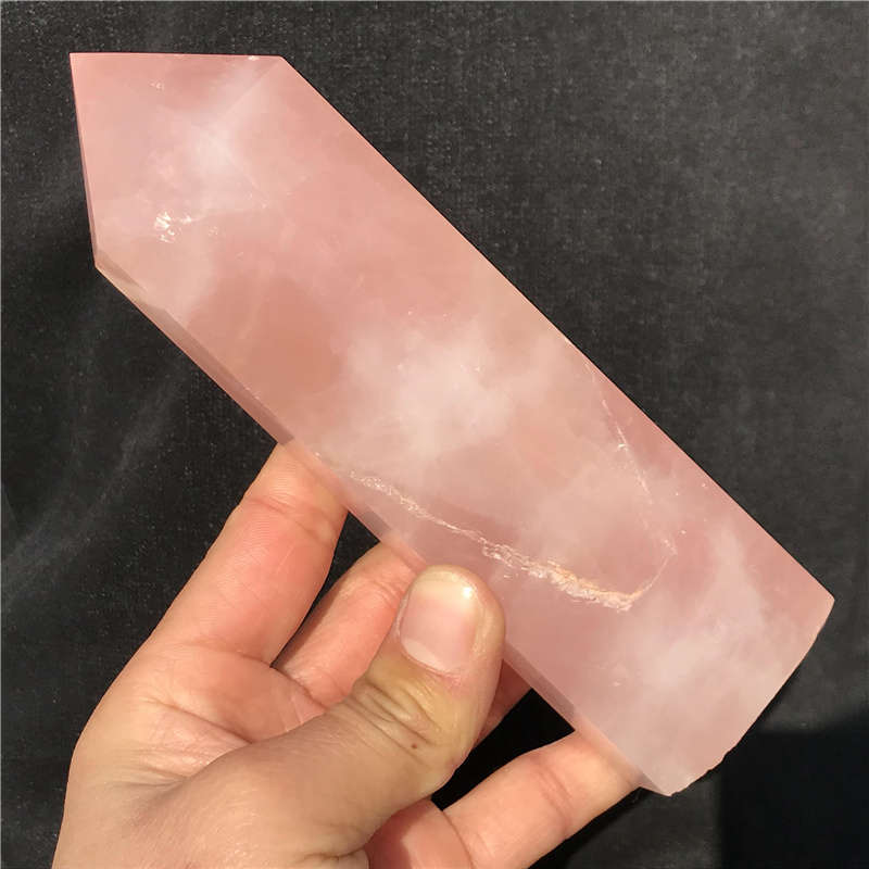 670g Natural Rose quartz obelisk quartz cystal wand point gem healing