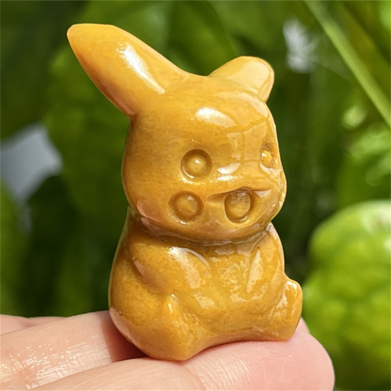 1.5" Natural quartz carved Pikachu skull Quartz crystal skull reiki healing