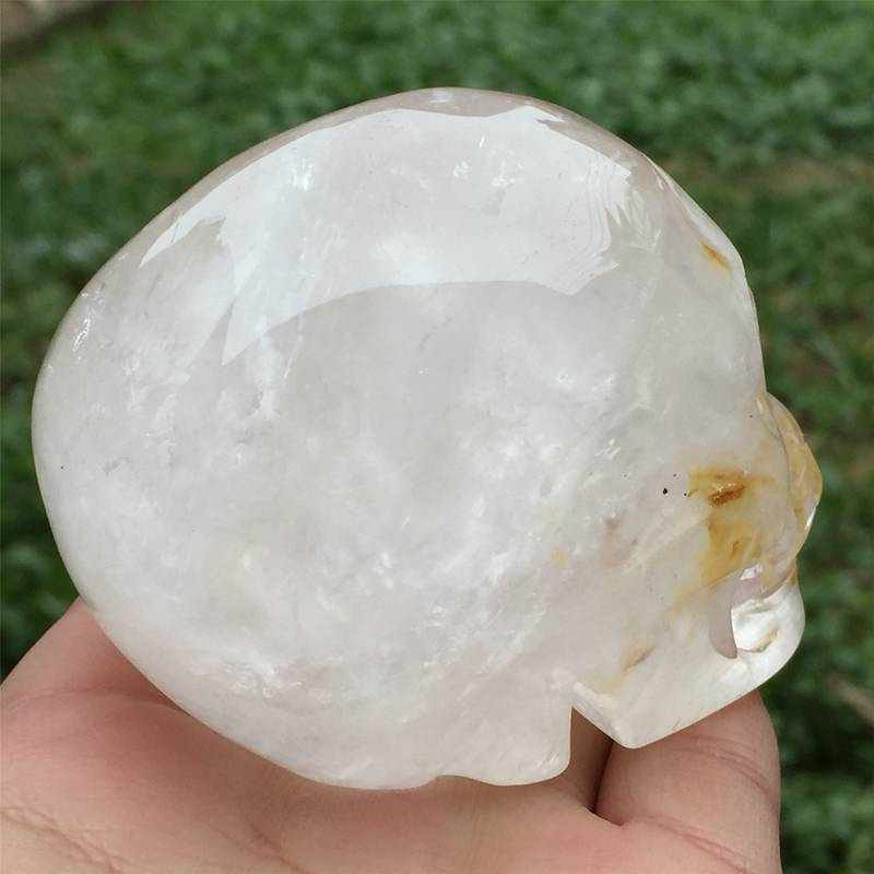 0.4kg Natural clear quartz skull carved Quartz Crystal skull Healing