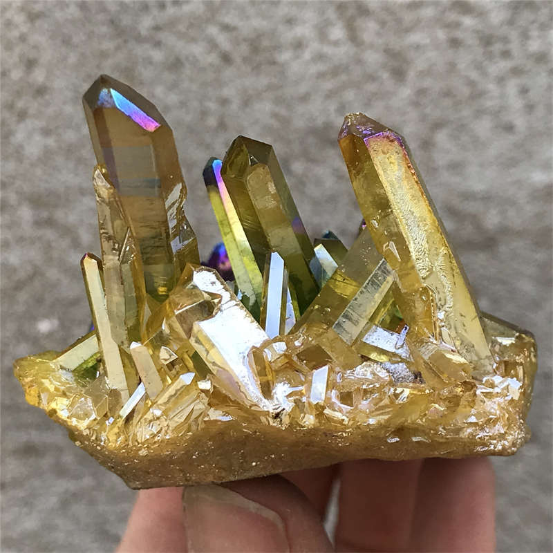 240g Titanium Cluster Quartz Crystal Specimen Mineral Point Healing