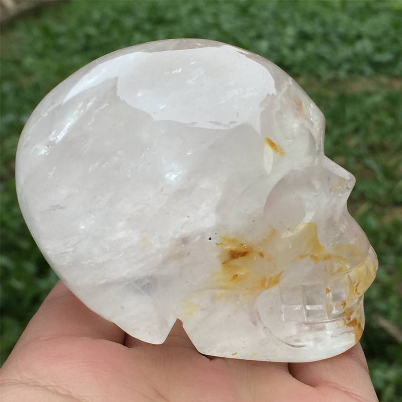 0.4kg Natural clear quartz skull carved Quartz Crystal skull Healing