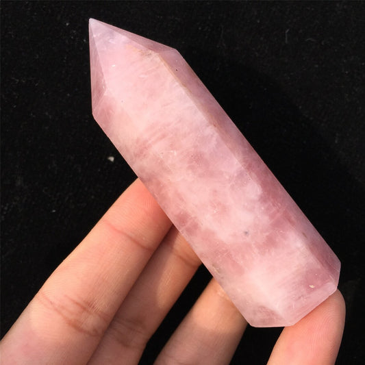 1pc 70g+ Obelisco de cristal de cuarzo rosa natural, punto de varita de cristal de cuarzo, espécimen mineral, equilibrio de energía, decoración del hogar, curación de Reiki