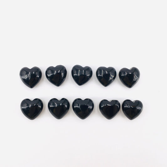 10PCS Natural Obsidian Mini Heart,Quartz Crystal Heart Pendant,Crystal Carving,Jewelry,Mineral Specimen,Reiki Healing,Crystal Gifts 20g+
