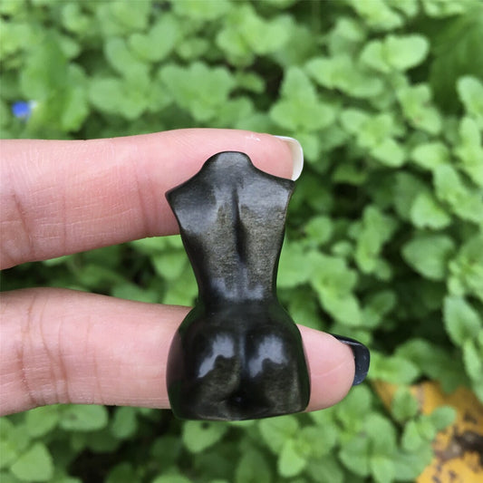 1PC Natural Gold Obsidian Mini Model,Quartz Crystal Small Goddess,Rock,Crystal Healing,Crystal Carving,Mineral Specimen,Crystal Gifts 8g+