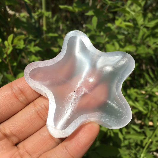 1PC Natural Selenite Star Ashtray,Quartz Crystal Star,Selenite Ashtray,Reiki Healing,Home Decoration,Crystal Gifts,Mineral Specimen 40g+