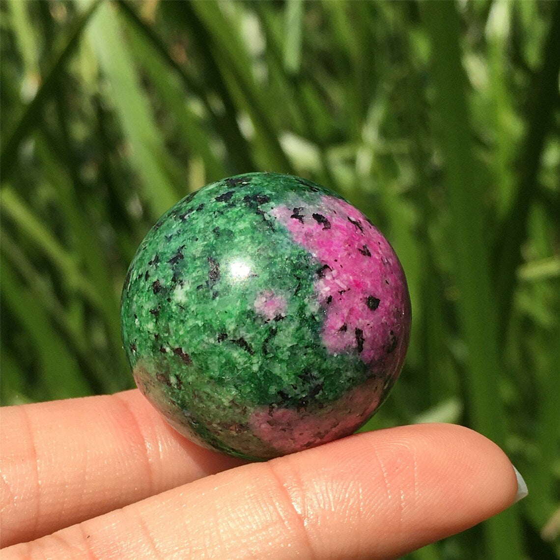 1PC 25mm+ Natural Zoisite Sphere,Quartz Crystal Sphere,Crystal Ball,Rock,Crystal Healing,Crystal Gifts,Divination Ball,Prophecy Ball 30g+