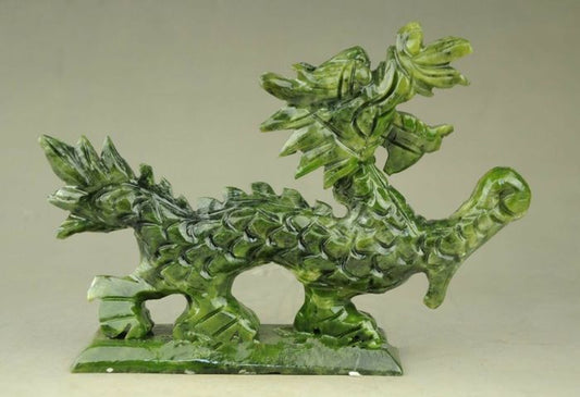 1pc  100% Exquisite natural jade Handmade hand-carved dragon statues Crystal