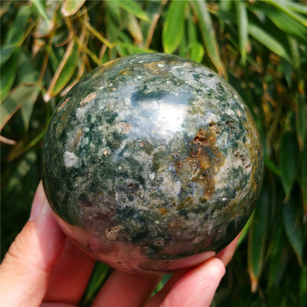 Bola de cristal tallada de Ocean Jasper