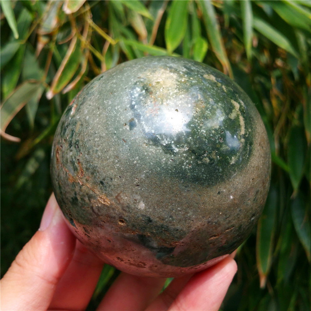 Bola de cristal tallada de Ocean Jasper