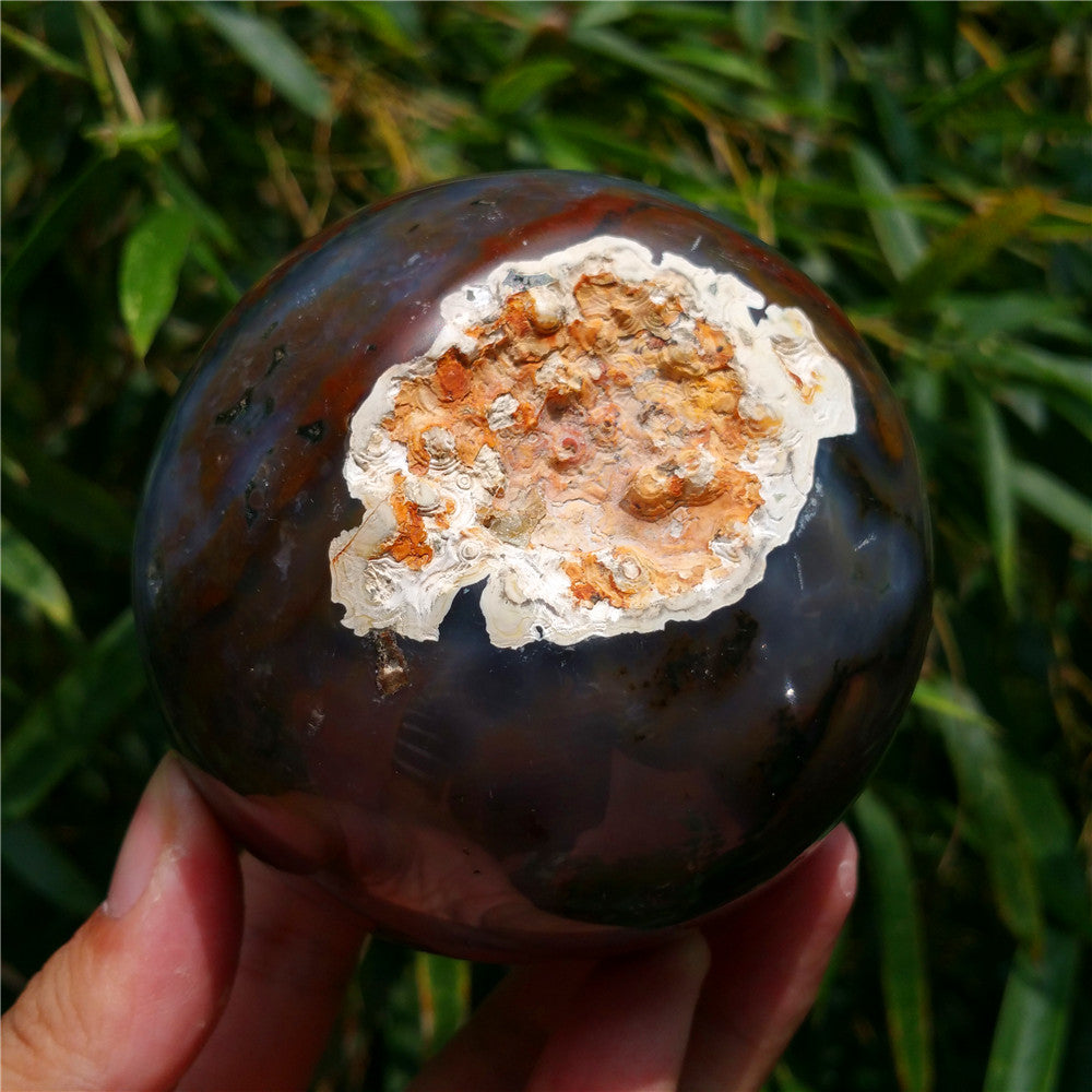 Bola de cristal tallada de Ocean Jasper