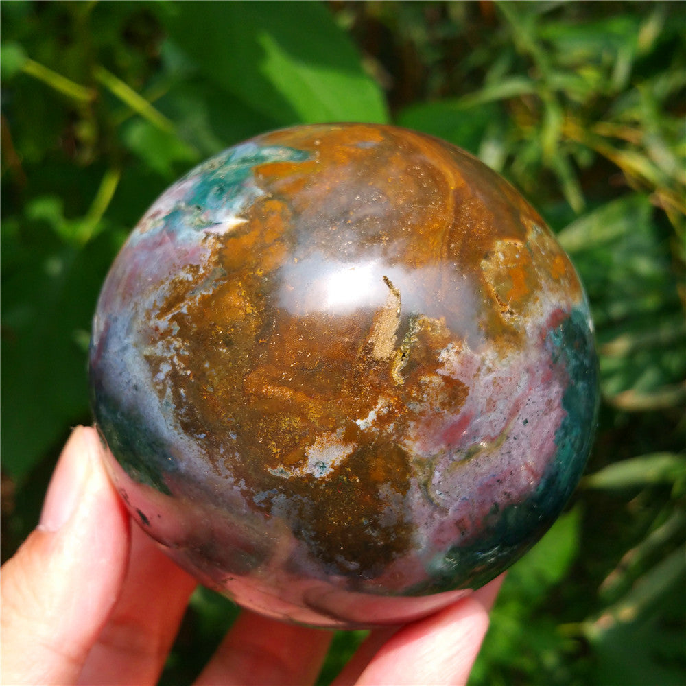 Bola de cristal tallada de Ocean Jasper #702403