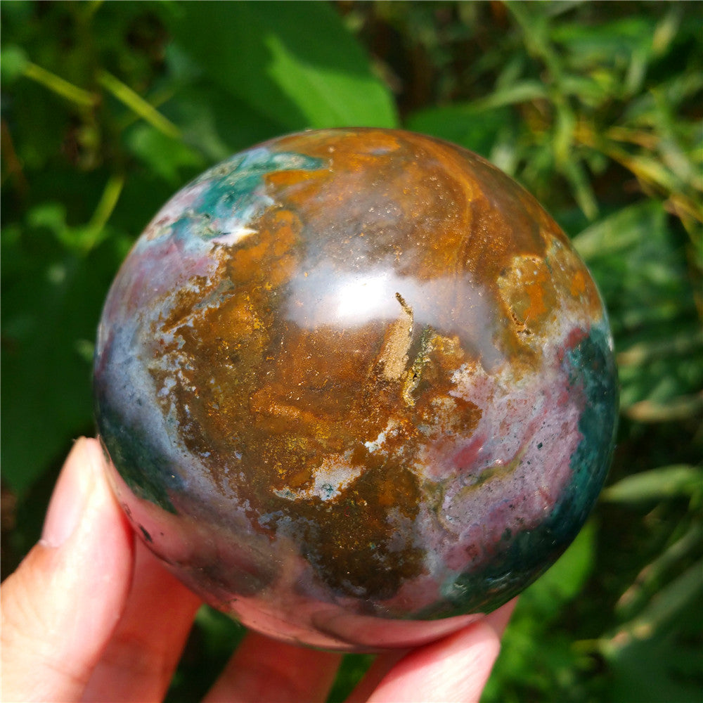Bola de cristal tallada de Ocean Jasper #702403