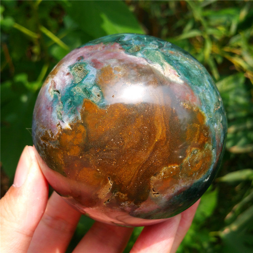 Bola de cristal tallada de Ocean Jasper #702403