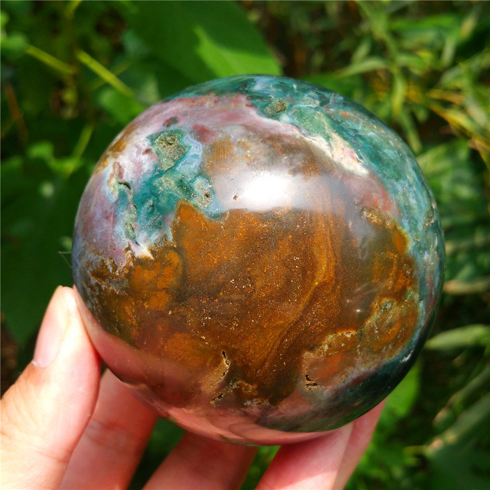Bola de cristal tallada de Ocean Jasper #702403