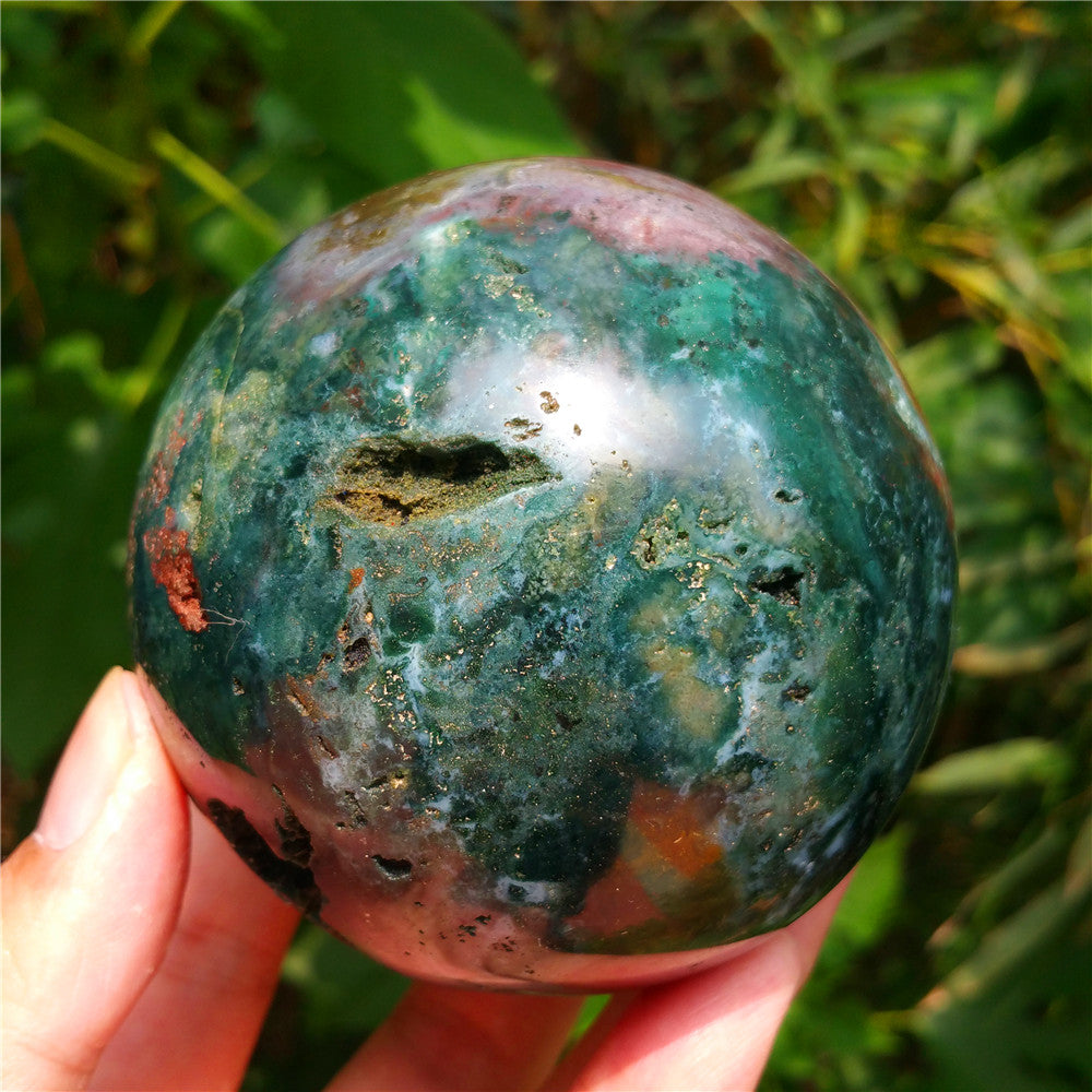 Bola de cristal tallada de Ocean Jasper #702403
