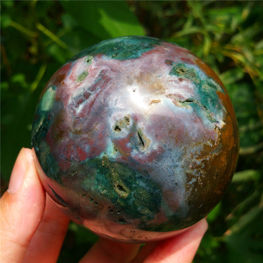 Bola de cristal tallada de Ocean Jasper #702403