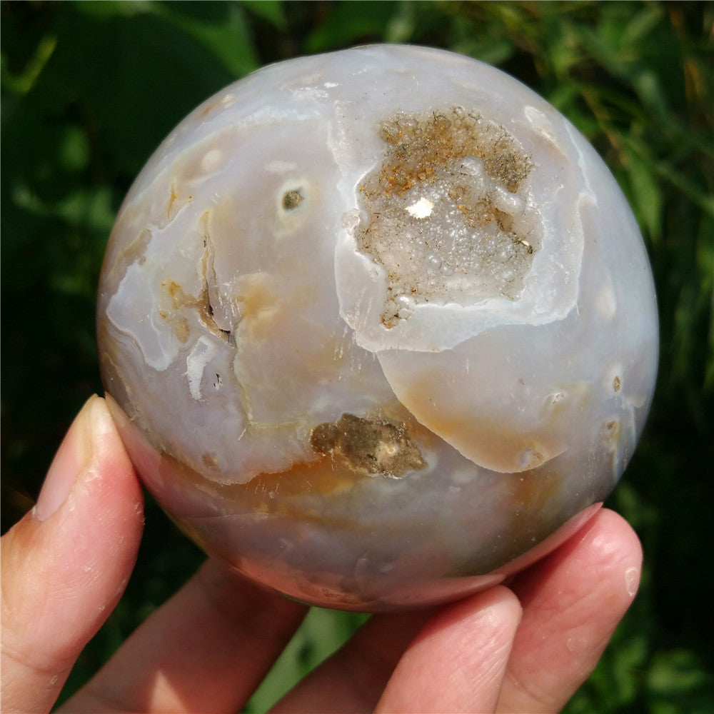 Bola de cristal tallada de Ocean Jasper