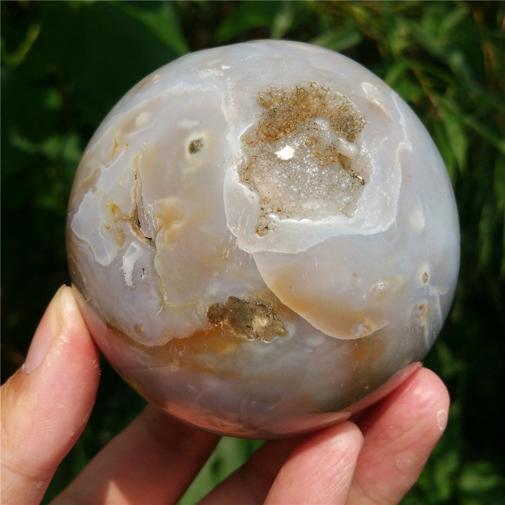 Bola de cristal tallada de Ocean Jasper