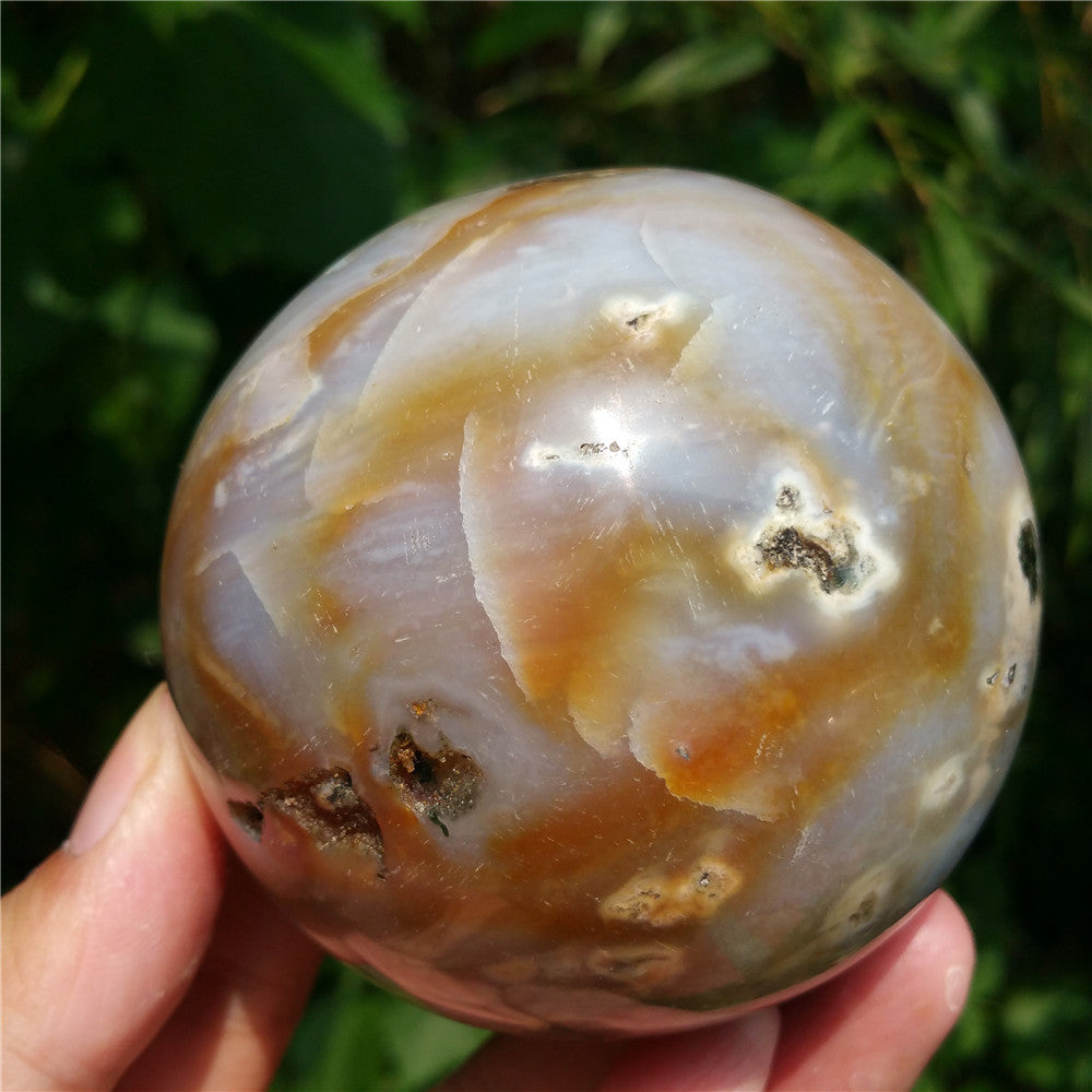 Bola de cristal tallada de Ocean Jasper