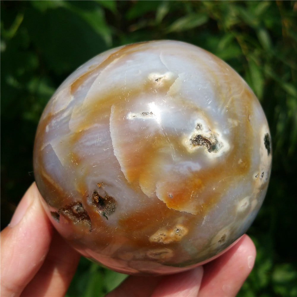 Bola de cristal tallada de Ocean Jasper