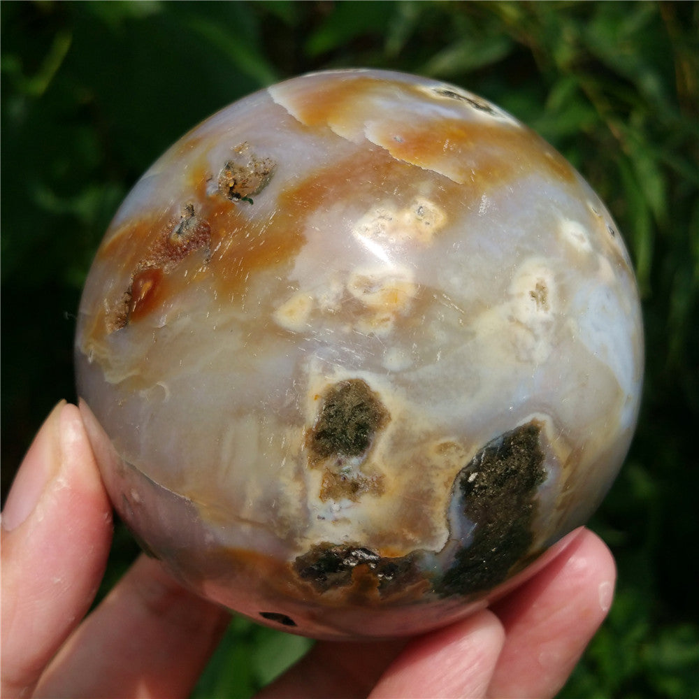 Bola de cristal tallada de Ocean Jasper