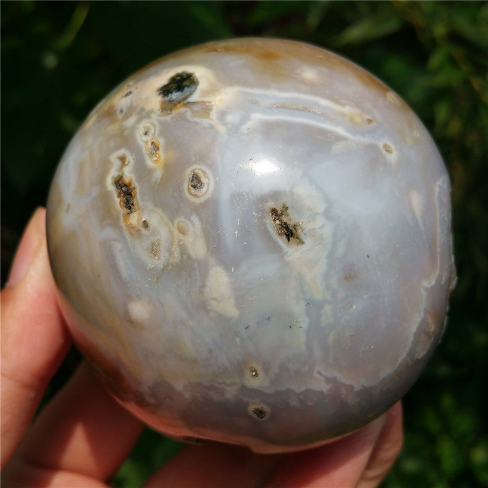 Bola de cristal tallada de Ocean Jasper
