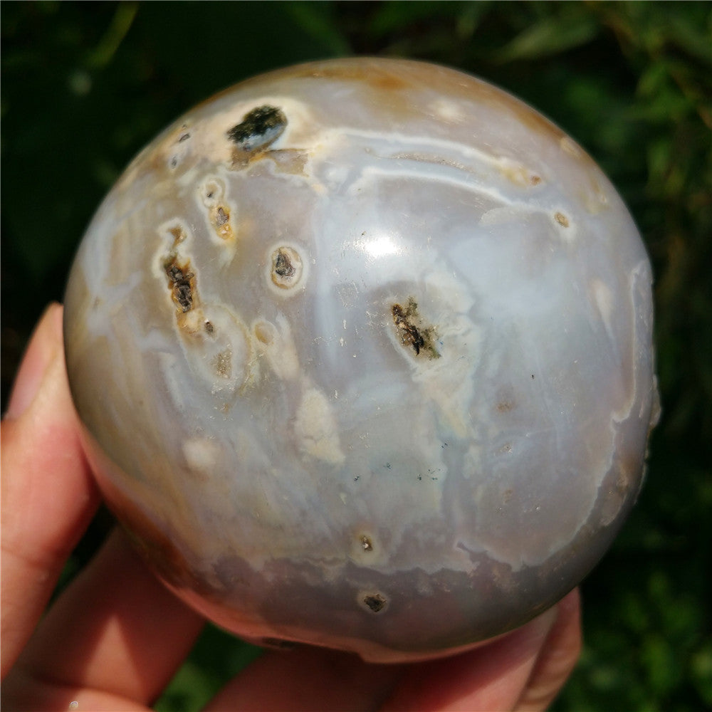 Bola de cristal tallada de Ocean Jasper