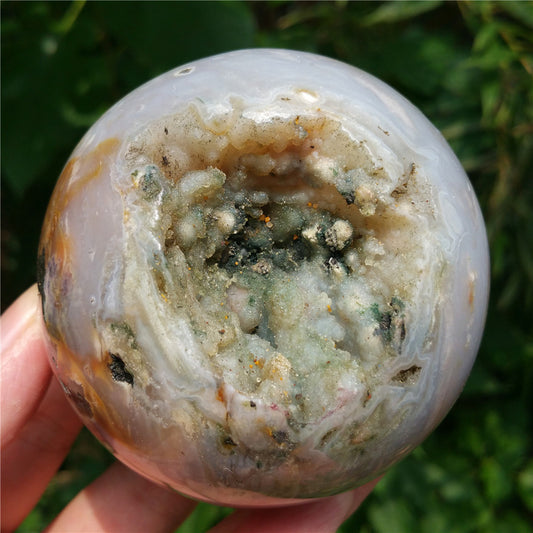 Bola de cristal tallada de Ocean Jasper
