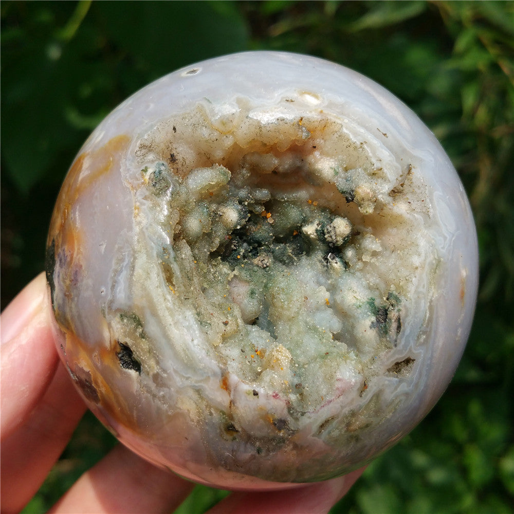 Bola de cristal tallada de Ocean Jasper