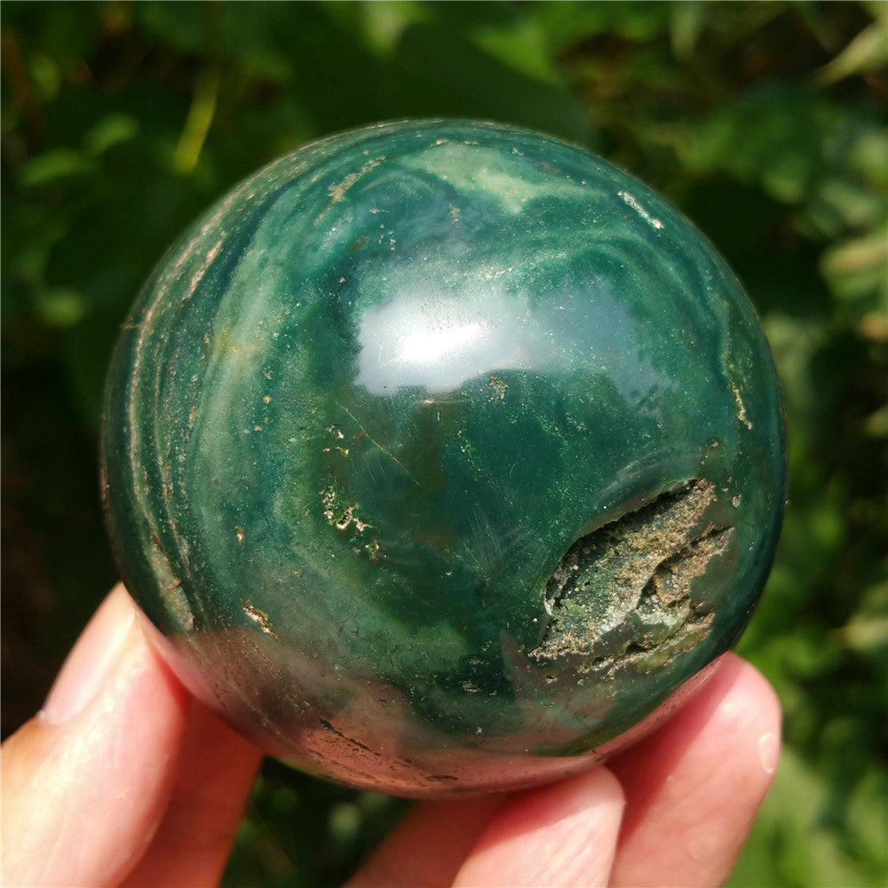 Bola de cristal tallada de Ocean Jasper