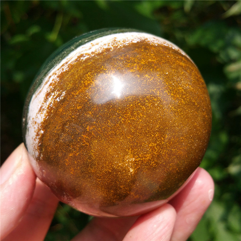 Bola de cristal tallada de Ocean Jasper