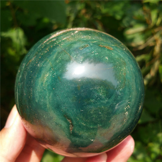 Bola de cristal tallada de Ocean Jasper