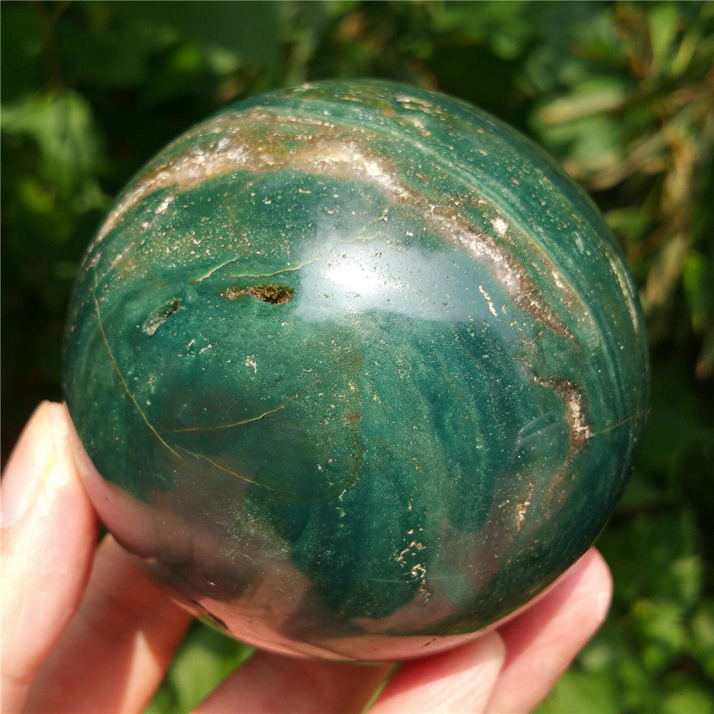 Bola de cristal tallada de Ocean Jasper