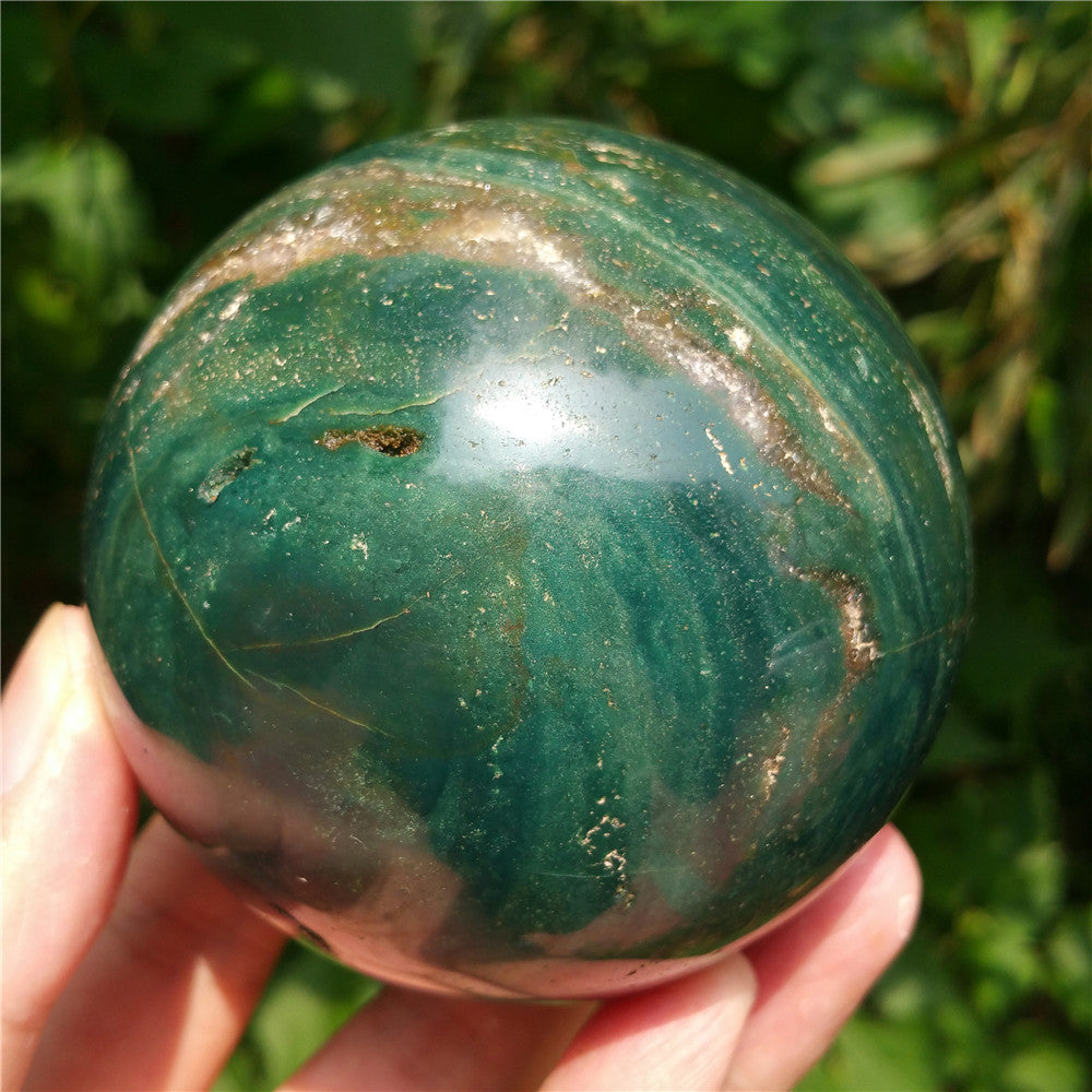 Bola de cristal tallada de Ocean Jasper
