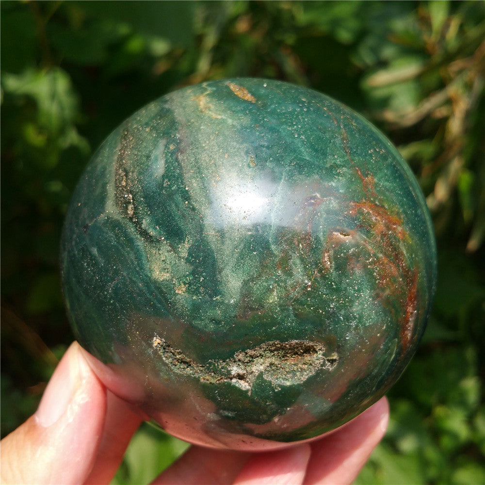 Bola de cristal tallada de Ocean Jasper