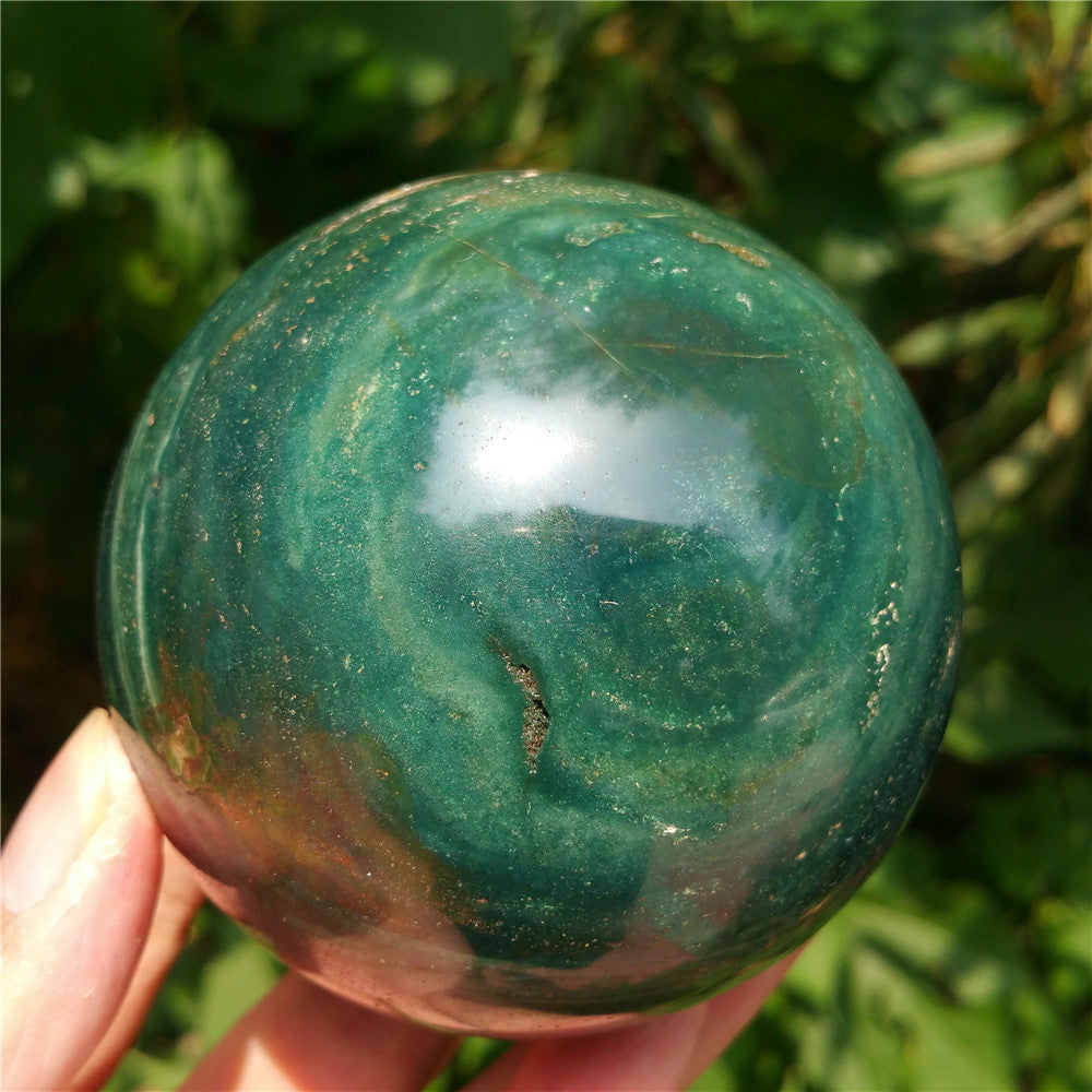 Bola de cristal tallada de Ocean Jasper