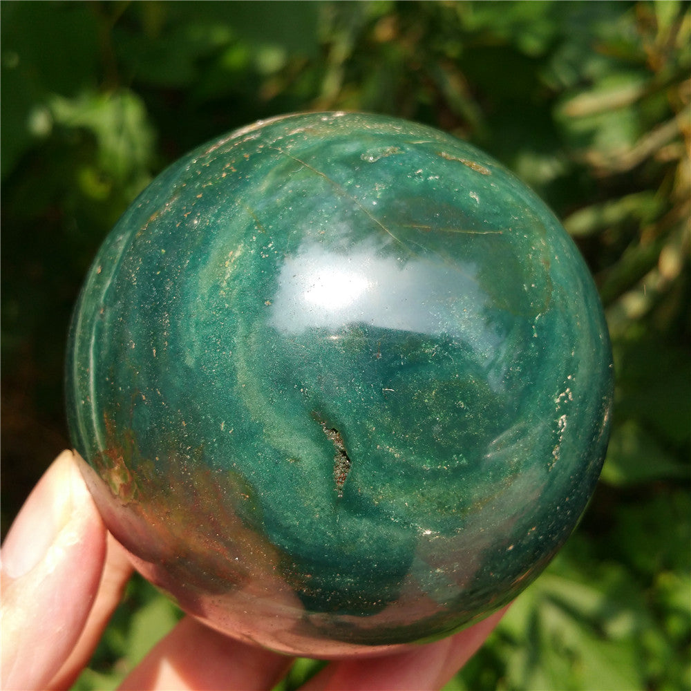Bola de cristal tallada de Ocean Jasper