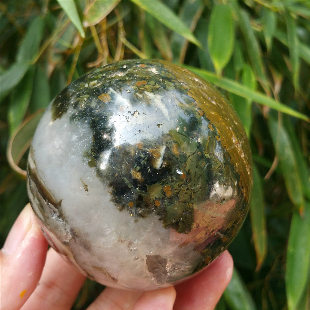Bola de cristal tallada de Ocean Jasper #702626 