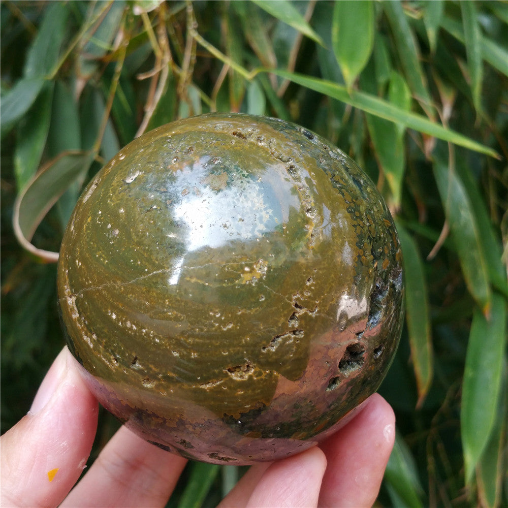 Bola de cristal tallada de Ocean Jasper #702626 