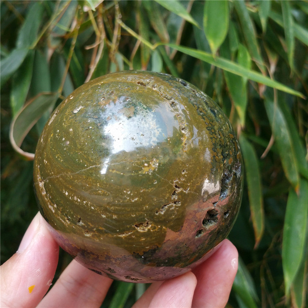 Bola de cristal tallada de Ocean Jasper #702626 