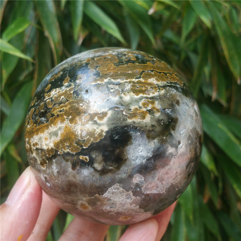 Bola de cristal tallada de Ocean Jasper #702408