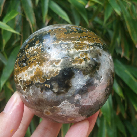 Bola de cristal tallada de Ocean Jasper #702408